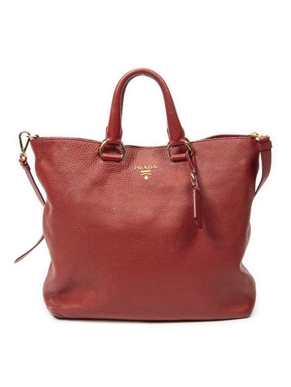 Prada Radio Pun Tote Red Vitello Daino - Picture 1 of 10